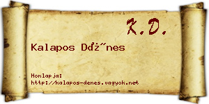 Kalapos Dénes névjegykártya