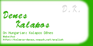 denes kalapos business card